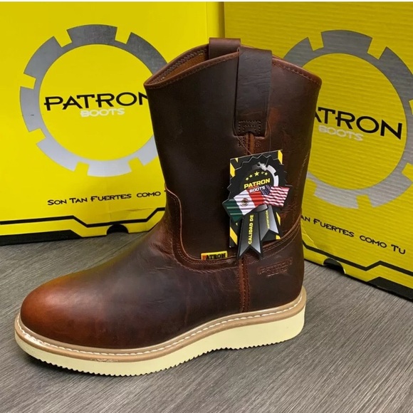 PATRON Shoes 696 Mens Work Boots Genuine Leather Brown Poshmark